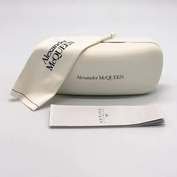 NEW AM0424S 003 ALEXANDER MCQUEEN SUNGLASSES SILVER OVAL WOMEN EYEWEAR